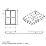 50917 | 4 Compartment Drawer Organizer for Carts
